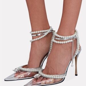 Mach & Mach Diamond of Elizabeth Embellished PVC Pumps - Sz 9 US 39 EU